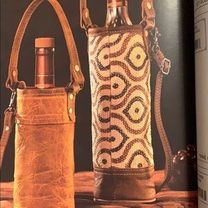 Myra Deja Vu handmade wine bottle bag, leather